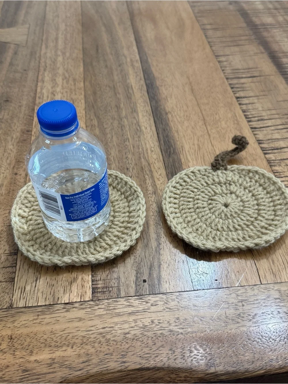 Handmade Cream and brown Crochet coasters Set of 2